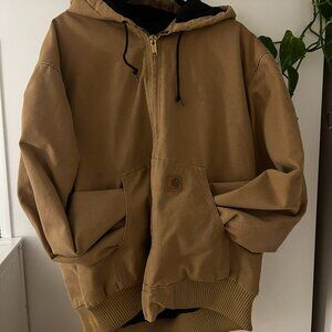 Carhartt J130 CML Quilt Lined Hooded Jacket - Carhartt Brown - XL